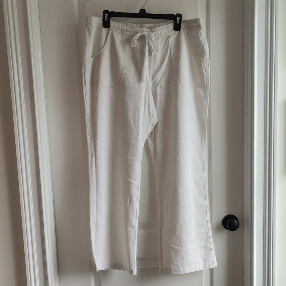 Women White Linen Pants NWOT